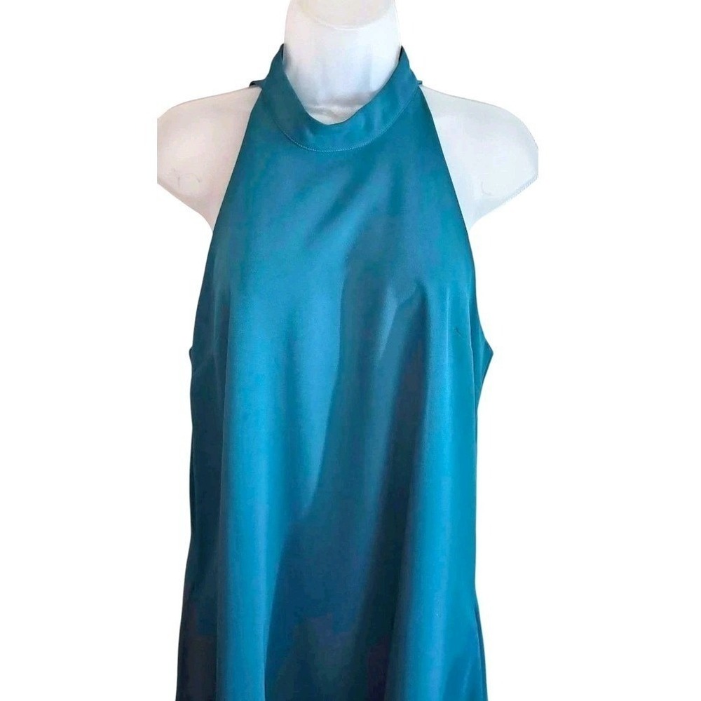 Lovers + Friends Mini Halter Dress In Teal Green With Pockets Size S - Picture 6 of 9